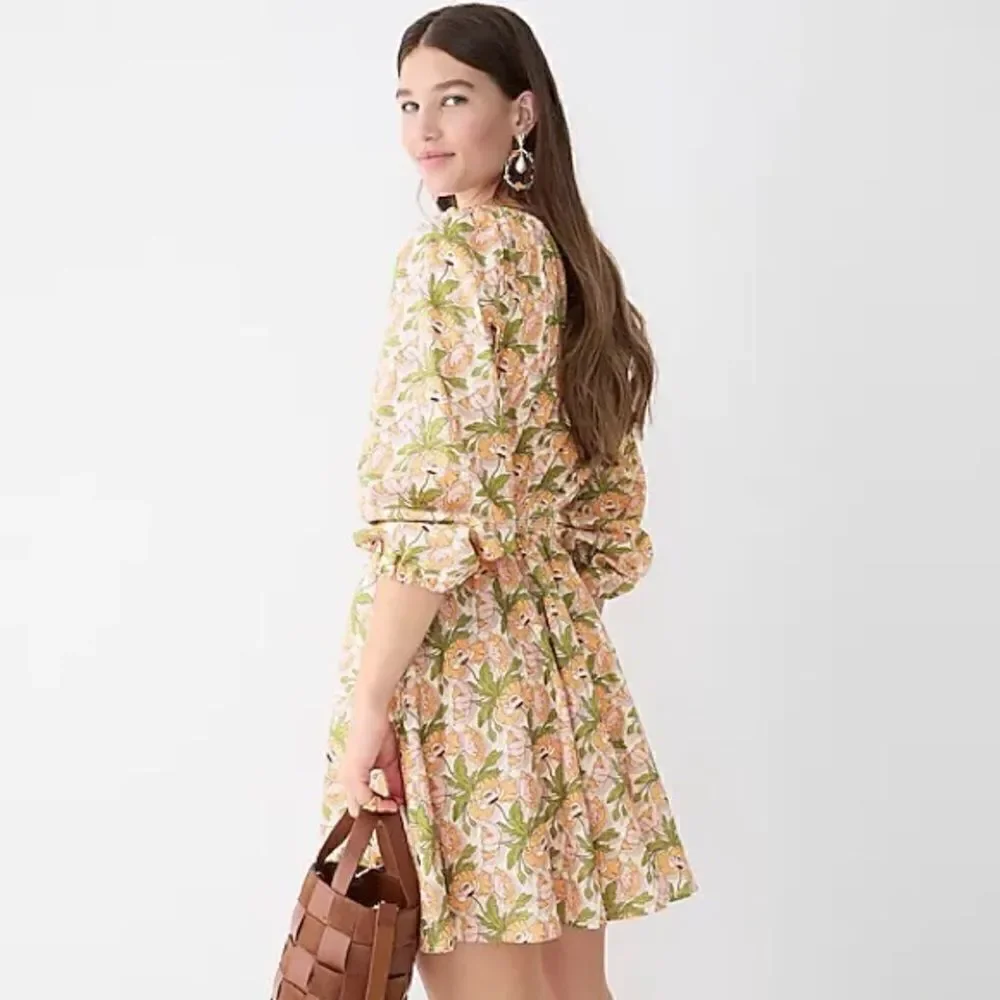 J Crew Smocked Waist Mini Dress in Liberty® Butterfield Poppy Fabric NWT